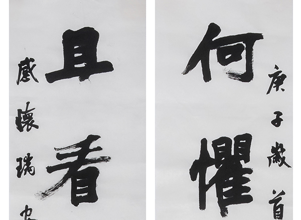 林峰自作七言联（何惧浮云遮赤日，且看飞棹济沧江）.jpg